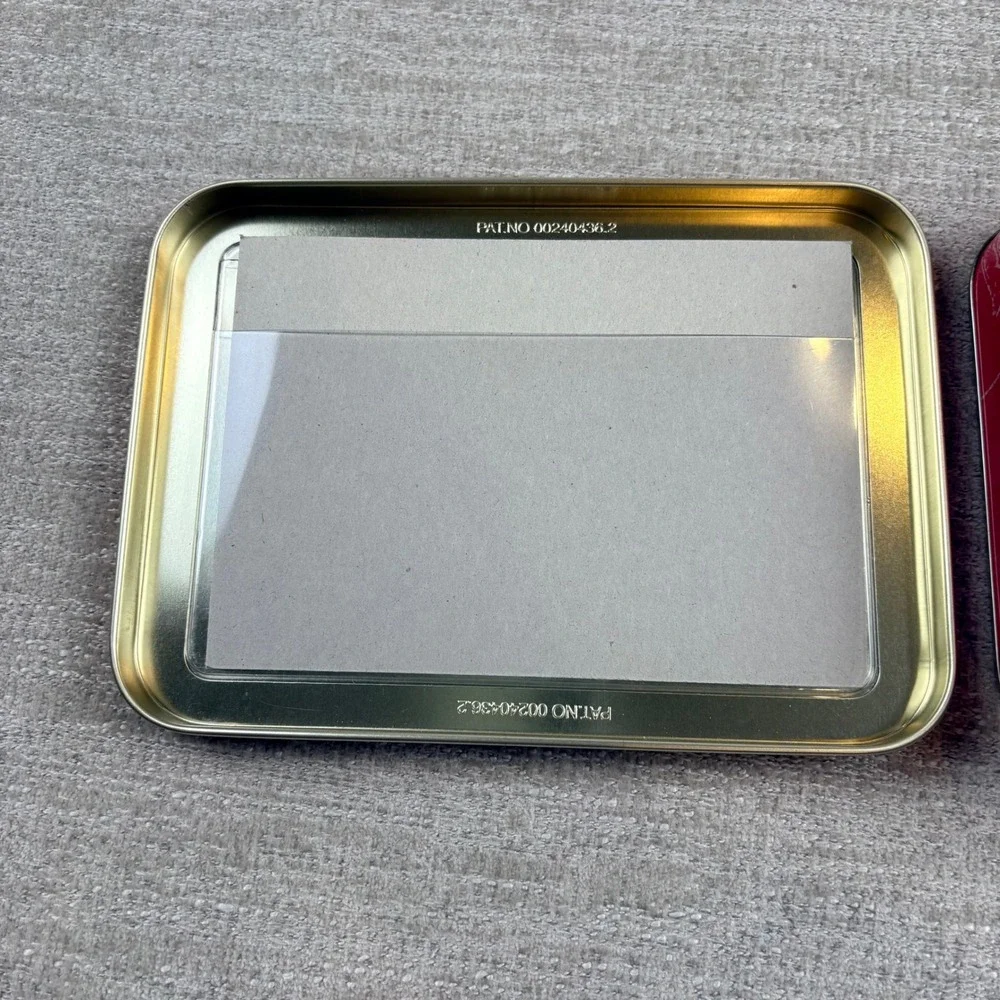 VTG I Love My Grandma Picture Frame Tin Red Metal Storage Box 4x6 Photo EUC Gift